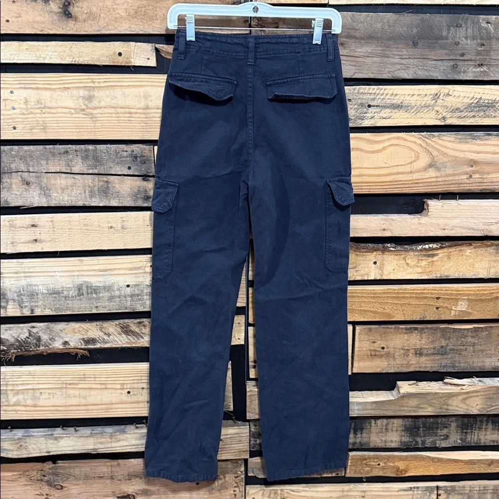 Zara High Rise Wide Leg Cargo Pants In Charcoal Gray Size‎ 0 - Picture 5 of 8